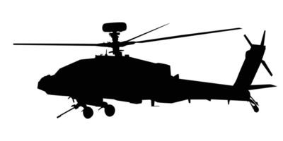 illustration of apache helicopter silhouette isolated on white background vector