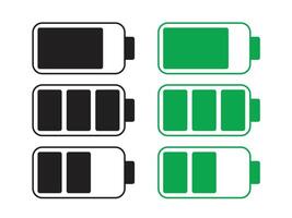 mobile phone battery icon in flat style, on white background vector