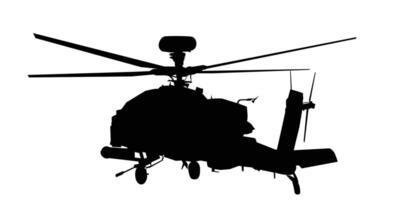 illustration of apache helicopter silhouette isolated on white background high quality vector