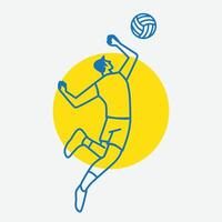 minimalist illustration of volleyballs ports with outline style vector