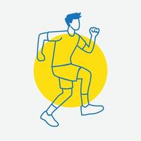minimalist running ports with outline style vector