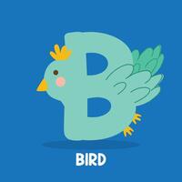 Bird illustration representing the letter B vector