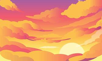 colorful clouds during sunset vector