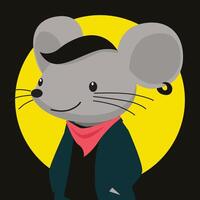 Cartoon mouse character wearing a jacket vector