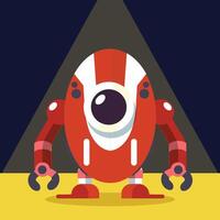 Cartoon robot with one eye vector