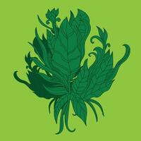 illustration of dried leaves and flowers elements for banner, poster, background vector
