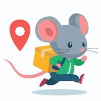 cute little mouse becomes a courier vector