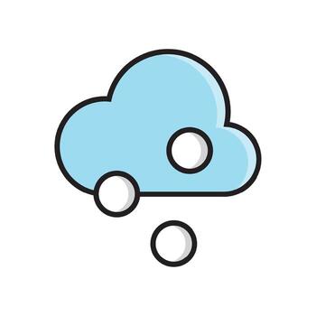Cloud and ice fall icon isolated flat style design. vector