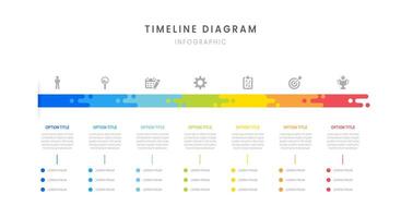 Business roadmap timeline infographic with 7 milestones elements, diagram, icon. vector