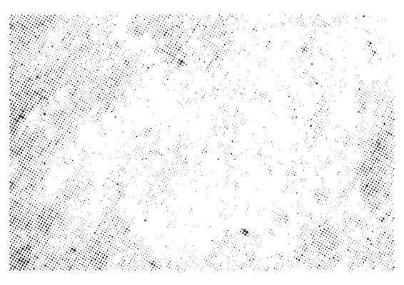 New style halftone dots modern grunge texture. Black Ink splatter brush stroke on black halftone dots abstract white background