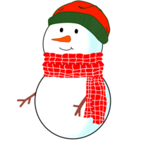 Snowman is wearing red beanie and red and green scarf for Christmas, Christmas Day's snowman png