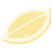 Simple illustration of a half-cut yellow lemon, ideal for healthy food, drinks, and cooking concepts. vector