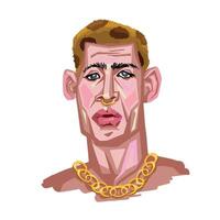 Portrait of a fashionable man with a chain vector