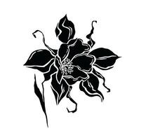 silhouette of flower beautiful art for decor vector