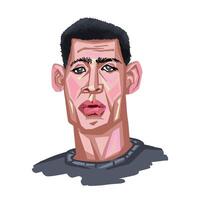 Portrait of a brutal man brunette vector