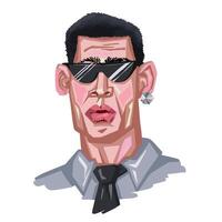 Portrait of a man from the office in black glasses vector