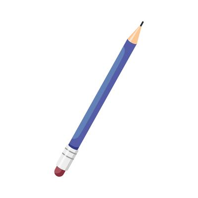 Pencil icon. Flat design. Office supplies illustration isolated on white background. Writing tool, sign business concept. Back to school