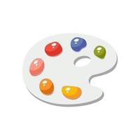 Paint Palette icon. Palette with paints on it Illustration. Symbol flat Design Clip Art Sign cartoon Style. Art school concept vector