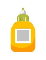 Yellow bottle of glue icon illustration isolated on white background. Office stationery. Back to school. Stationery tool. vector