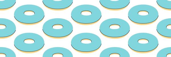 Seamless pattern of blue pool rings, summer fun. Perfect for vacation or party themes. vector