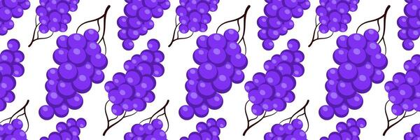 Juicy seamless pattern with ripe grapes. For summer backgrounds, food packaging, fabric prints vector