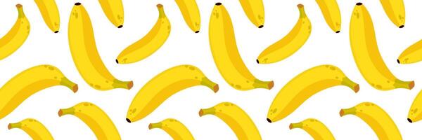 Juicy seamless pattern with ripe bananas. For summer backgrounds, food packaging, fabric prints vector