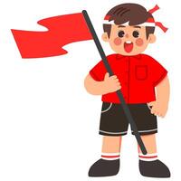 Big Red Flag Kids Illustrations vector