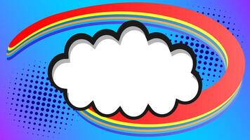 Abstract creative concept comic pop art style blank, layout template with clouds and isolated dots background. empty speech bubble, illustration halftone book design vector