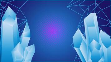 Abstract prismatic blue background with ice crystals diamond, gems, white rocks element and space text for wallpaper, banner, event, flyer, cover vector