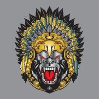 A fierce gorilla crowned with majestic golden fur vector