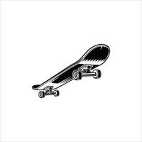 a black and white illustration of a skateboard vector