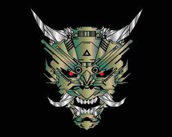 a robot head with horns on it vector