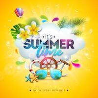 Colorful summer-themed illustration with sunglasses vector