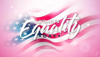 Women's Equality Day banner with American flag vector