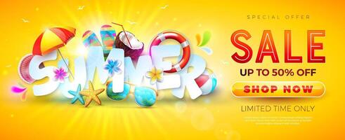 Colorful summer sale banner vector