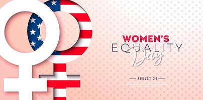Women's Equality Day graphic with symbols vector