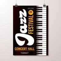 Jazz festival concert invitation design vector
