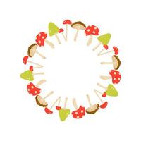 Autumn frame with mushrooms vector