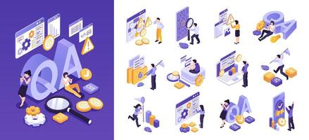 Solar energy Isometric Icon Collection with illustration vector