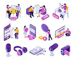 Podcast Isometric Icon Original Collection vector