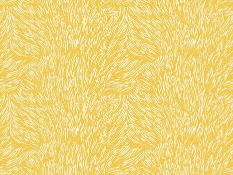 Seamless abstract pattern with organic fur-like texture or zebra stripes in vibrant yellow tones. Print for textiles, wallpaper, packaging, background in modern designs, stylish artistic projects. vector