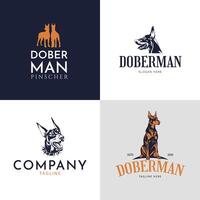 Doberman Pinscher Square Card Collection vector