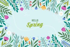 Flower leaves and berries Flat Composition vector