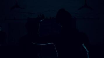 Single light source glowing in the dark, creating a mysterious ambiance video