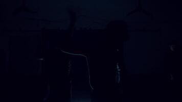 Single light source glowing in the dark, creating a mysterious video