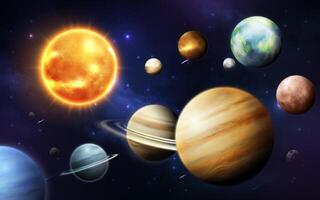Planetary Alignment in the Solar System Background vector