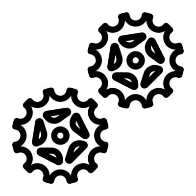 Single bicycle part of jockey wheel icon line style clean outline