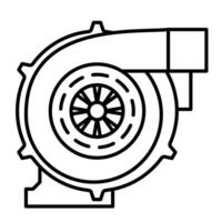 Turbo charger car spare part clean line icon vector
