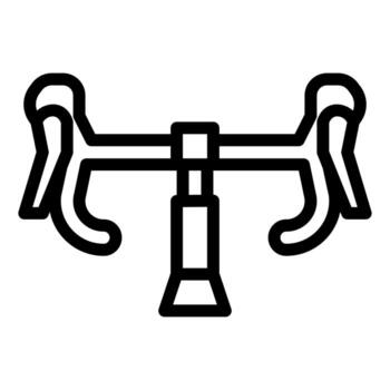 Single bicycle part of handle bar icon line style clean outline vector