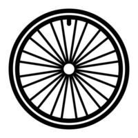Single bicycle part of wheel icon line style clean outline vector